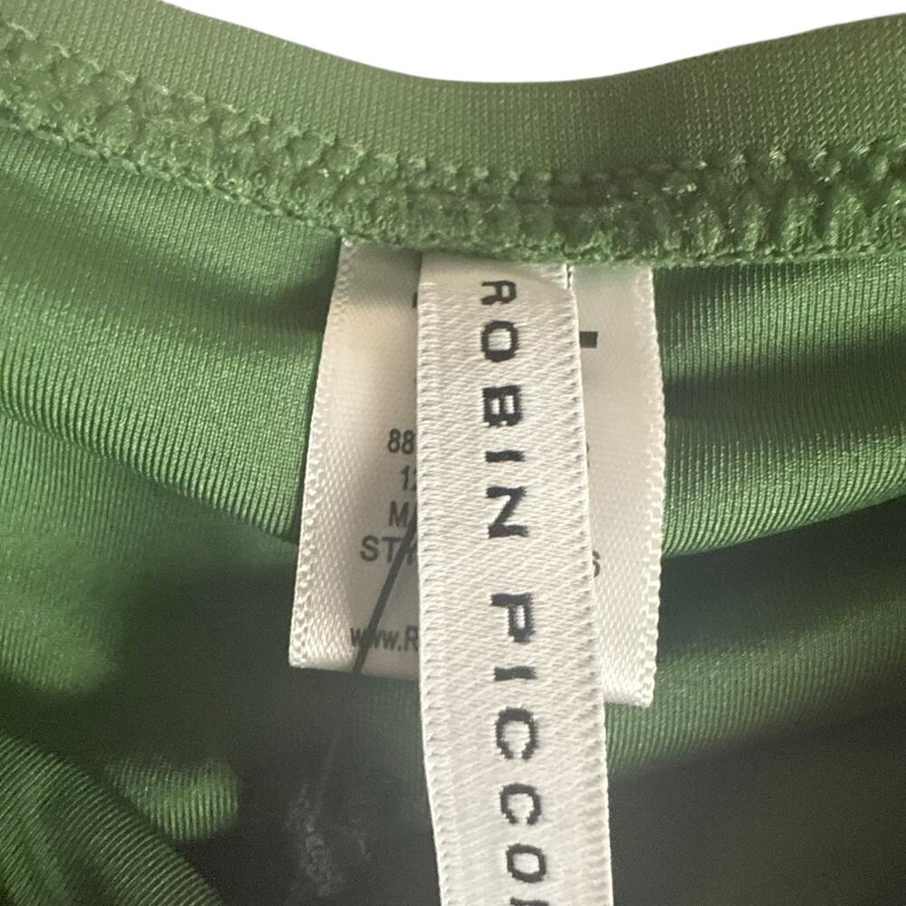 Robin Piccone Malachite Green Banded Twist Front Hipster Bikini Swimsuit Bottoms - Picture 4 of 10